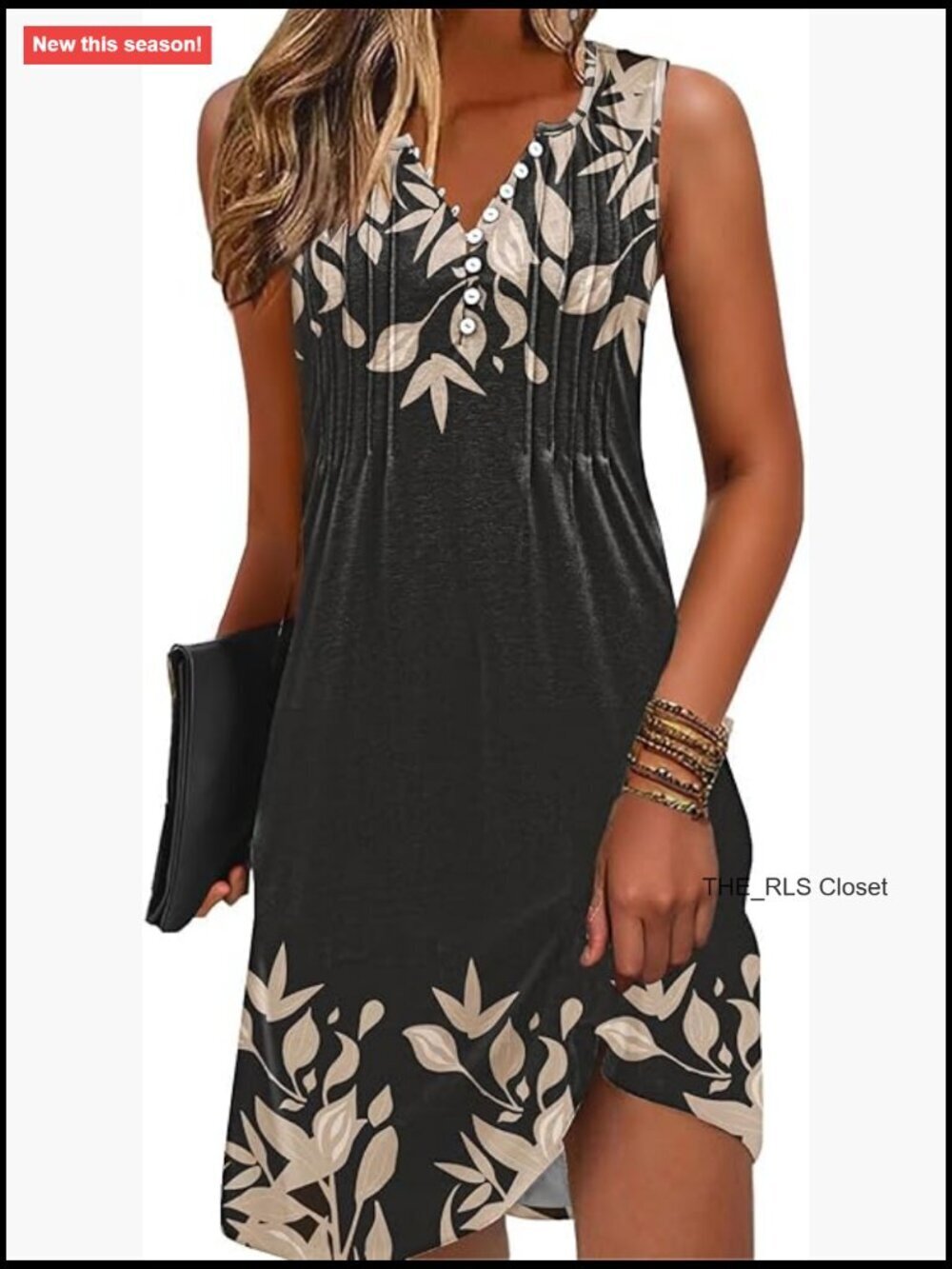 Polyester Rayon Spandex V-Neck Button Down Sleeveless Sundress